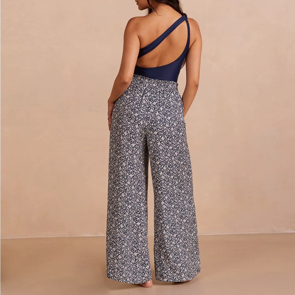 summersalt The Silky Luxe Palazzo Pant in Beach Botanical